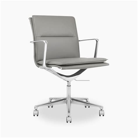 Bria Low Back Office Chair Grey And Chrome Cult Furniture