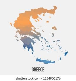 Greece Map Geometric Polygonalmosaic Styleabstract Tessellationmodern