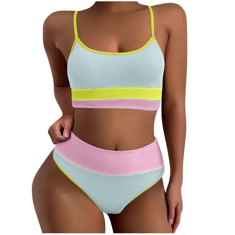 Bigersell Crop Tops Bikini Sets For Women High Waisted Two Piece