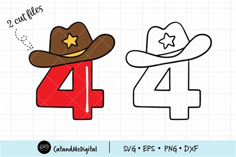 Cowboy 4th Birthday Svg Graphic By Catandme · Creative Fabrica