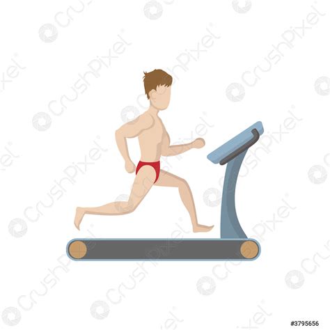 Naked Muscle Man Running On A Treadmil Icon Stock Vector 3795656 Crushpixel
