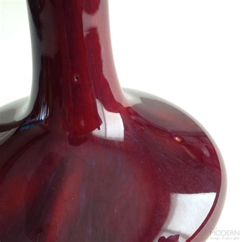 Chinese Jingdezhen Oxblood Red Flambe Small Ceramic Vase 1950 70 On A