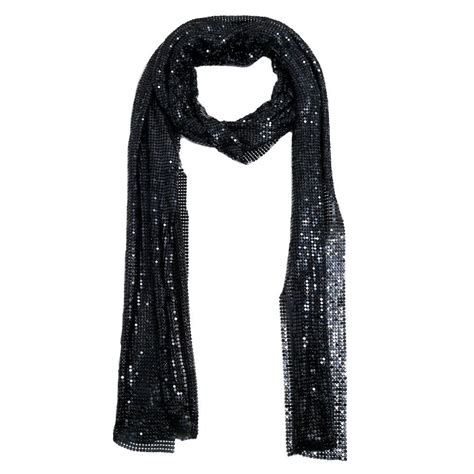 Buy Wholesale China Women Glitter Sparkle Metal Sequins Neck Tie Scarf