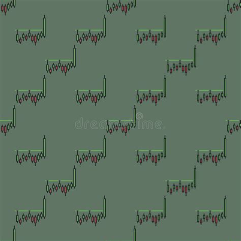 Crypto Candlestick Chart Vector Price Action Colored Seamless Pattern