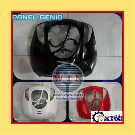 Hitam Putih Merah Genio Koj Lamp Cover Front Shield Black White Red