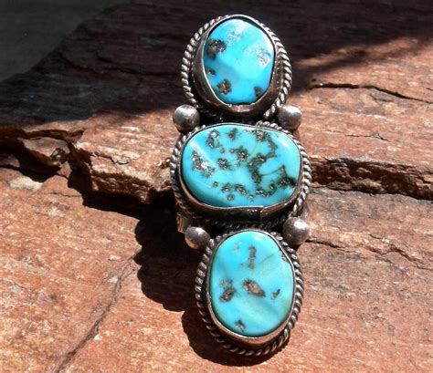 Vin Navajo Sterling And Sleeping Beauty Turquoise Tall… Gem