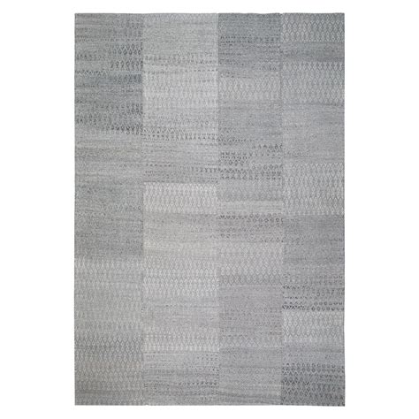 Subtle Herringbone Handwoven Flat Weave Rug In Grey Color For Sale At