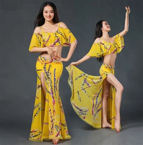 Buy 2017 New Arrival Tropical Flower Print Belly Dance