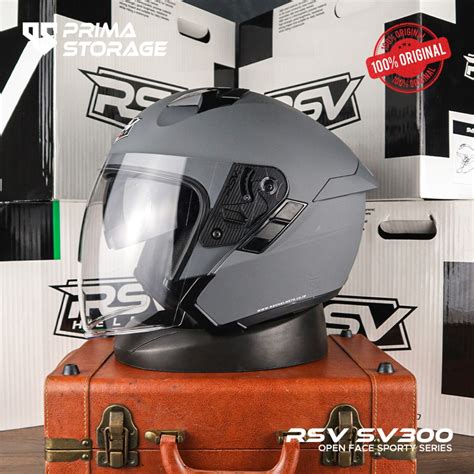 Jual Helm Rsv Sv Black Glossy Double Visor Helm Half Face Helm