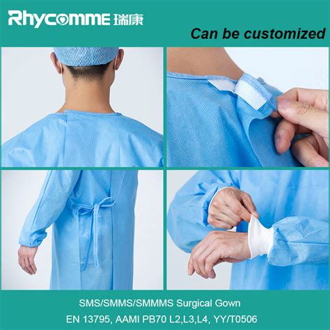 Rhycomme Hospital Sterile Waterproof Aami Level 2 Surgical Gown From