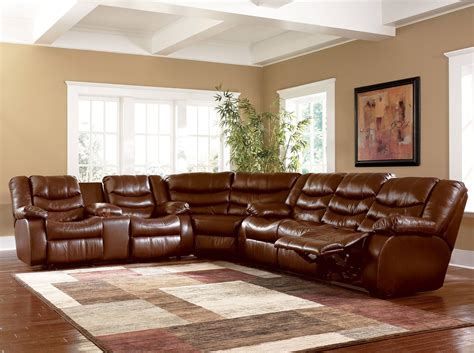 #12. Dark brown leather sectional. | At home furniture store, Furniture ...