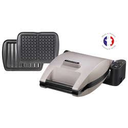 Croque gaufrier MOULINEX SW6118.12 coloris chrome/noir - Conforama