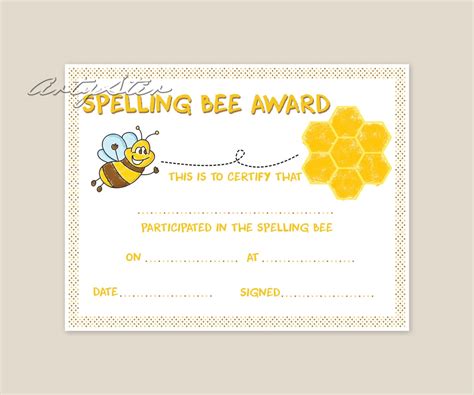 Spelling Bee Award Certificate Template Awesome Template Collections