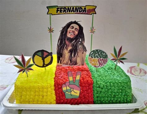 Bolo Tema Bob Marley Recheado De Prestigio Bob Marley Bob Artes