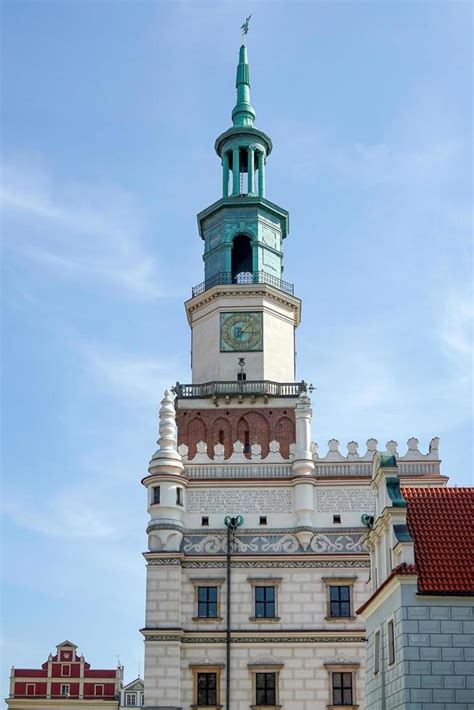 Poznan Poland Town Hall Clock Tower In Poznan Stock