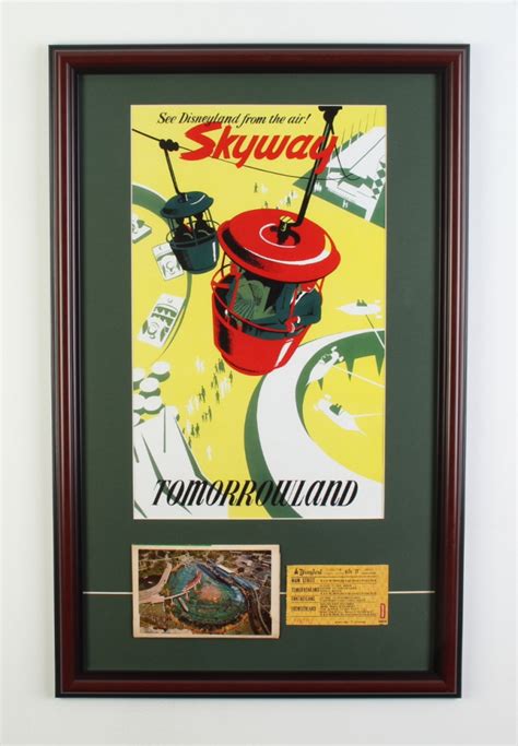 Disneyland Skyway Tomorrowland 17x27 Custom Framed Display With Vintage