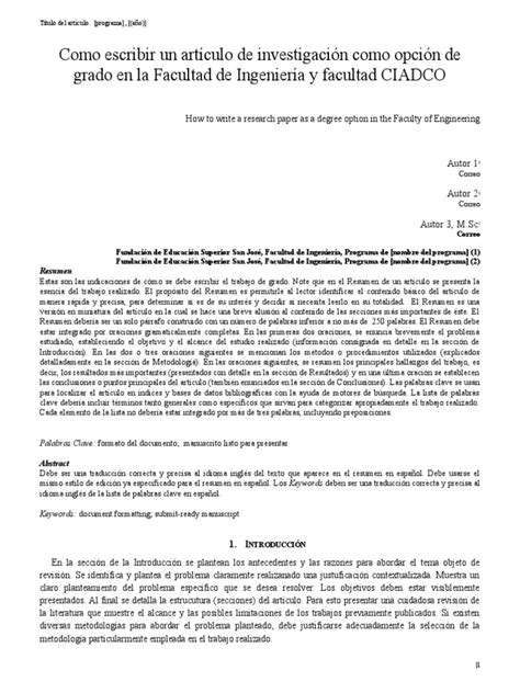 Como Escribir Un Artículo De Investigación Como Opción De Grado En La