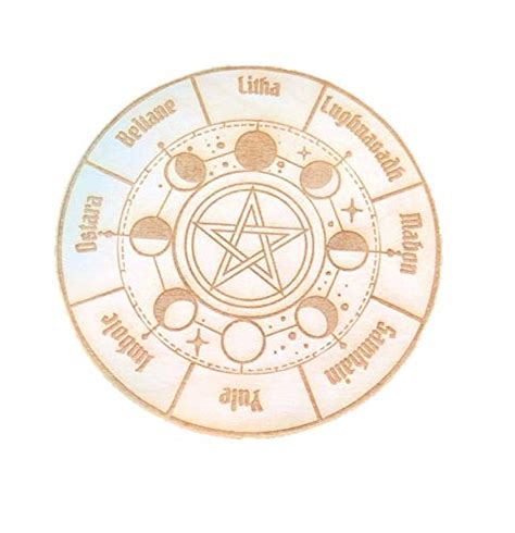 Buy Pagan Wheel Of The Year With Pentacle And Moon Phases Sabbaths And