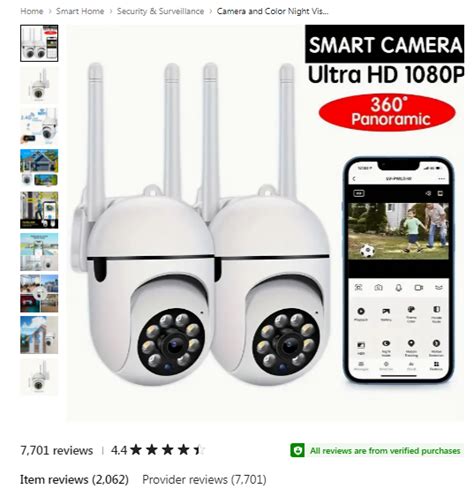 Camera and Color Night Vision Wireless 1080p HD Indoor/Outdoor Camera ...