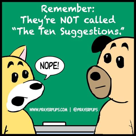 The Ten Commandments Aren't Suggestions | Christian Cartoons From Prayer Pups Christian ...