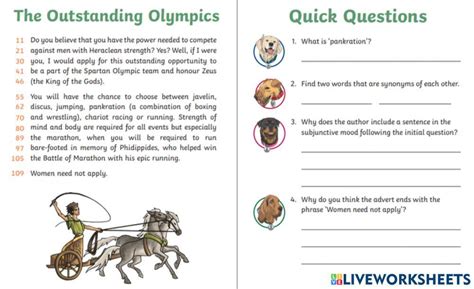 Olympics worksheet online exercise for | Live Worksheets