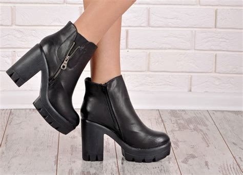 Ботильоны на платформе и толстом каблуке