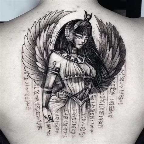 Isis Goddess Back Tattoo - TATTOOGOTO