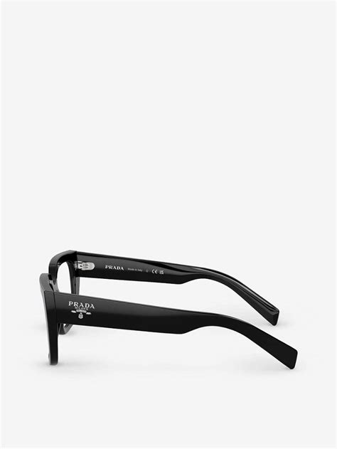 Prada Square Frame Acetate Optical Glasses In Black Endource