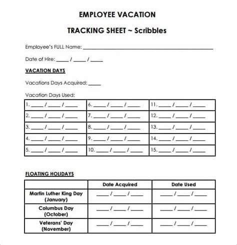 9+ Employee Vacation Tracker Templates - Excel Templates