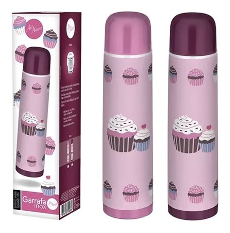 Garrafa Térmica Inox Squeeze 1l Quente E Frio Cupcake MercadoLivre