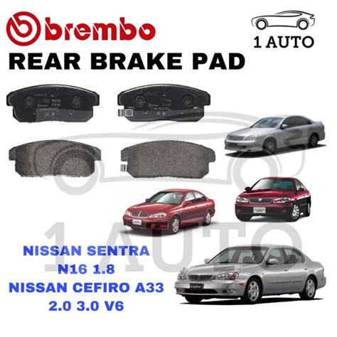 GENUINE BREMBO REAR BELAKANG BRAKE PAD NISSAN CEFIRO A33 SENTRA N16 1