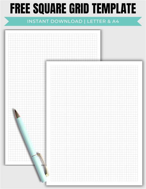 Printable Square Grid Paper Templates Free Download in 2024 | Grid paper, Paper template free ...