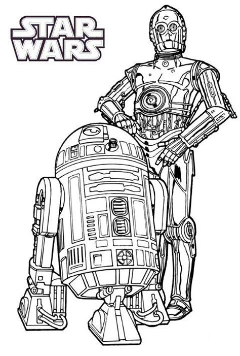 R2 D2 And C3po Coloring Star Wars Page Printable Star Wars Coloring