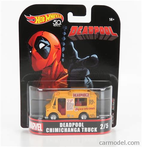 MATTEL HOT WHEELS DMC FLD Scale CHEVROLET P VAN FOOD TRUCK DEADPOOL WITH FIGURE