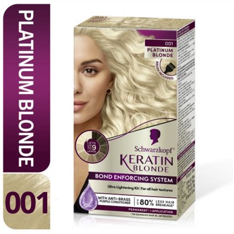 Schwarzkopf Keratin Blonde Lightens Up To 9 Levels At Home 001 Platinum Blonde Permanent Hair