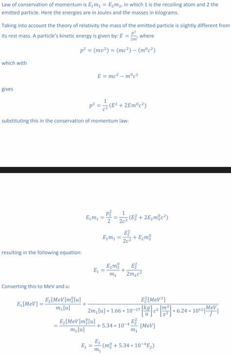 Recoil Energy in Particle Physics : AskPhysics