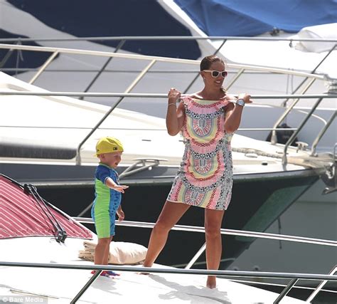 Danielle O Hara Strips Down To Her Bikini On A Luxury Boat Trip With Her Husband And Sons In
