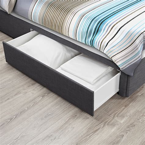 Balestrand Grey Small Double Divan Bed Base With Drawer Ikea