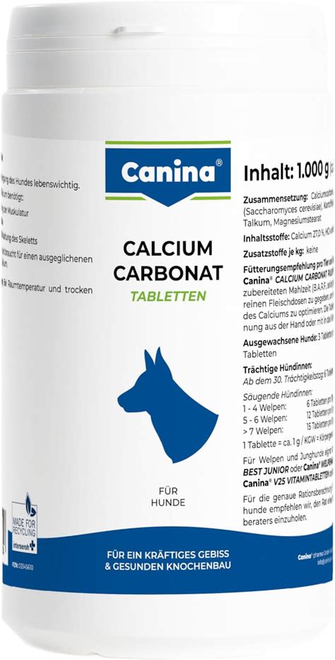 Canina Calcium Carbonat Tabletten Er Pack X Kg Wei Beige