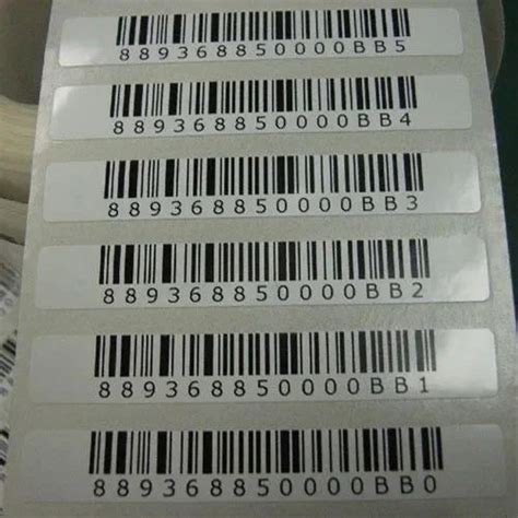 White Chromo And Polyester Serial Number Labels For Barcode Printing