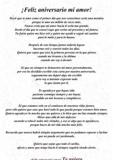 Carta De Feliz Aniversario Para Mi Novio