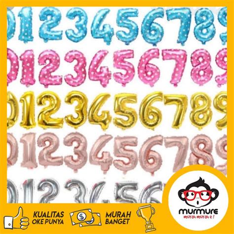 Jual MURMURE I PART 1 FOIL BALON ANGKA 0 9 16IN 40CM BALLOON PESTA FOIL