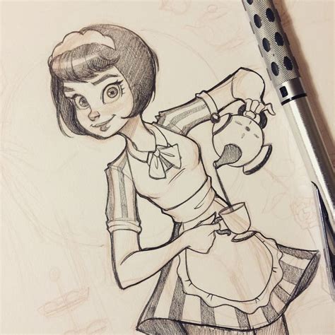 The Waitress By ChrissieZullo On DeviantArt Sketches Cute Sketches