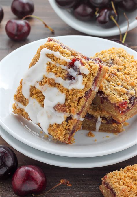 Brown Butter Cherry Crumb Bars Baker By Nature