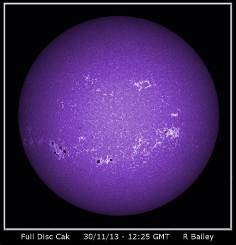 Solar Observations By R Bailey Sun In Calcium K Line 393 3 Nm