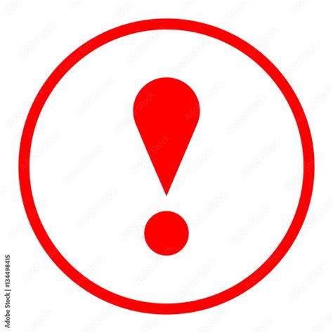 Red Circle Exclamation Mark Icon Warning Sign Attention Button Stock