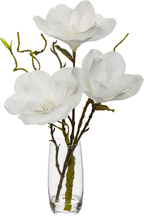 Amazon Emivery 3PCS Artificial Magnolia Flowers Realistic Long