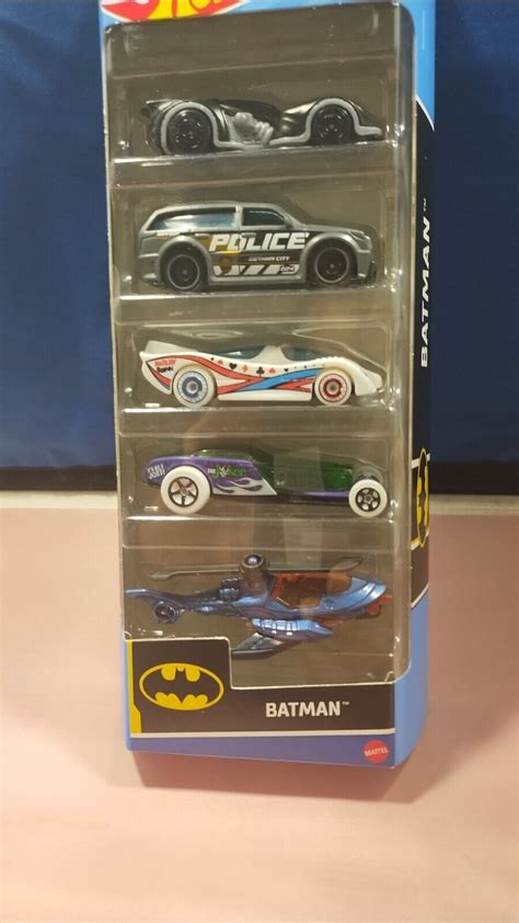 Hot Wheels Batman 5 Pack Batmobile Batcopter Boom Box Hi Roller Power