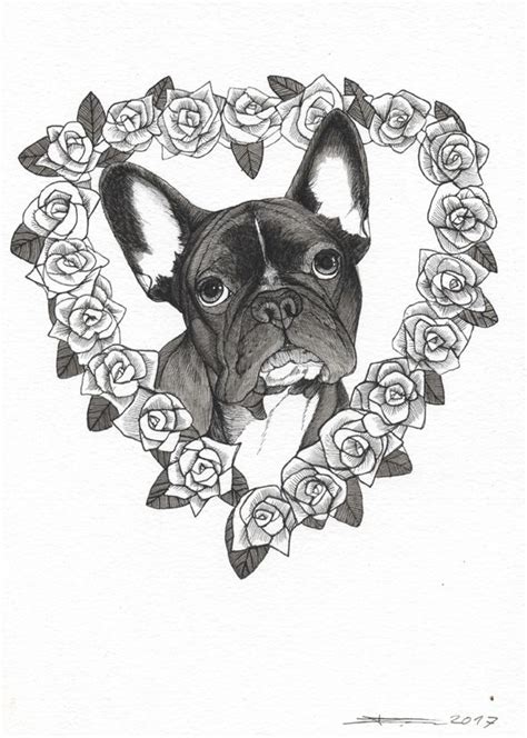 French Bulldog Tattoo Design Frenchie Tattoo Design Sketchbook Page