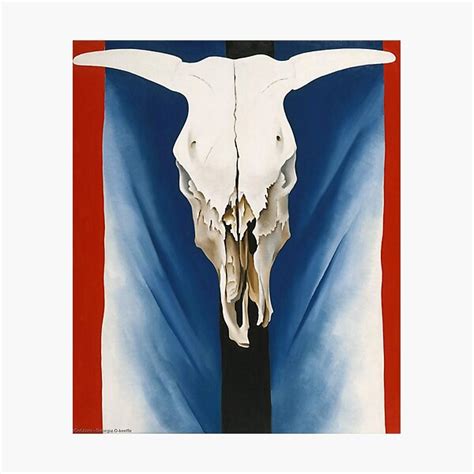 Cows Skull Red White And Blue Of Georgia Okeeffe Art Drawing